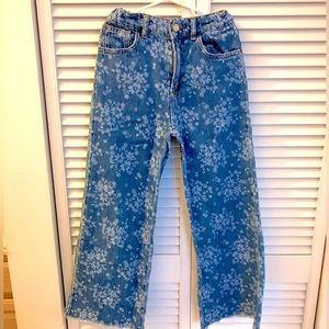 Zara Kids Floral Wide Leg Jeans - 9
